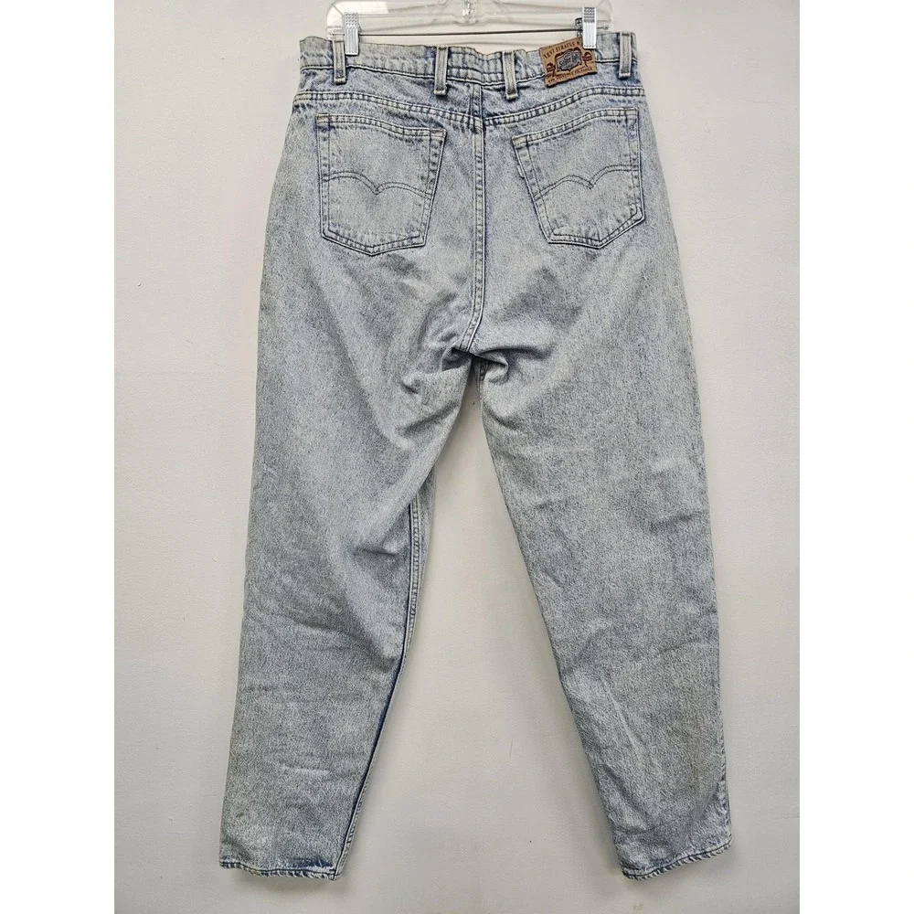 Vintage Levis SilverTab Jeans Mens 36 x 34 Acid Light Wash‎ Baggy Tapered 90s